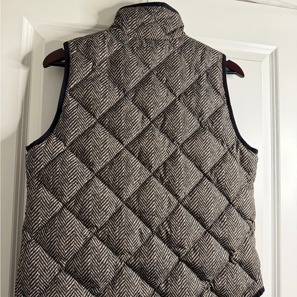J. Crew Black and Cream Quilted Vest - Picture 2 of 4
